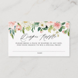 Tarjeta De Recepción Acuarela Peach Peach Floral Garland Diaper Raffle