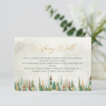 Acuarela Pinos rústicos que desean un buen pozo