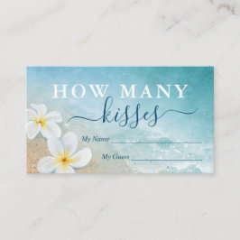 Tarjeta De Recepción Acuarela Playa Cuántos Besos Juego de Novia