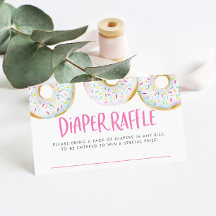 Tarjeta De Recepción Acuarela Raffle de donuts de salpicadura blanca