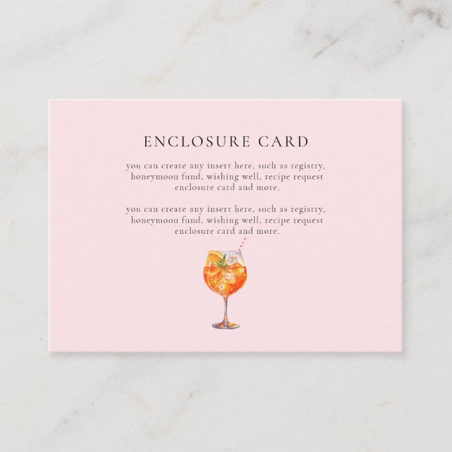 Tarjeta De Recepción Acuarela Rosa Amor a Primera Copa Bridal Shower (Anverso)