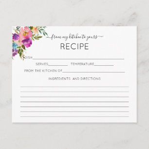 Tarjeta De Recepción Acuarela rosa de mi cocina a tu receta