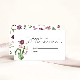 Tarjeta De Recepción Acuarela Rosa Lilac Flor Brillante Juego de ducha