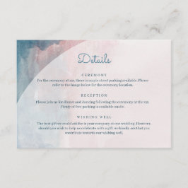 Tarjeta De Recepción acuarela rosa y azul