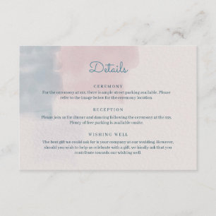 Tarjeta De Recepción acuarela rosa y azul