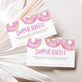 Tarjeta De Recepción Acuarela Rosado Ruple Donuts Diaper Raffle Game