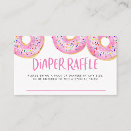 Tarjeta De Recepción Acuarela Rosado Ruple Donuts Diaper Raffle Game