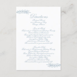 Tarjeta De Recepción Acuarela Rusa Dusty Blue Nature Leafy Boda