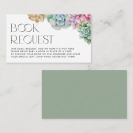 Tarjeta De Recepción Acuarela Suculenta la Solicitud de Libro de Baby S