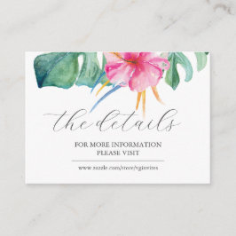 Tarjeta De Recepción Acuarela tropical Botánica Detalles del invitado I