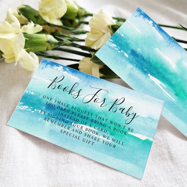 Tarjeta De Recepción Acuarela Turquoise Ocean Request (Subido por el creador)