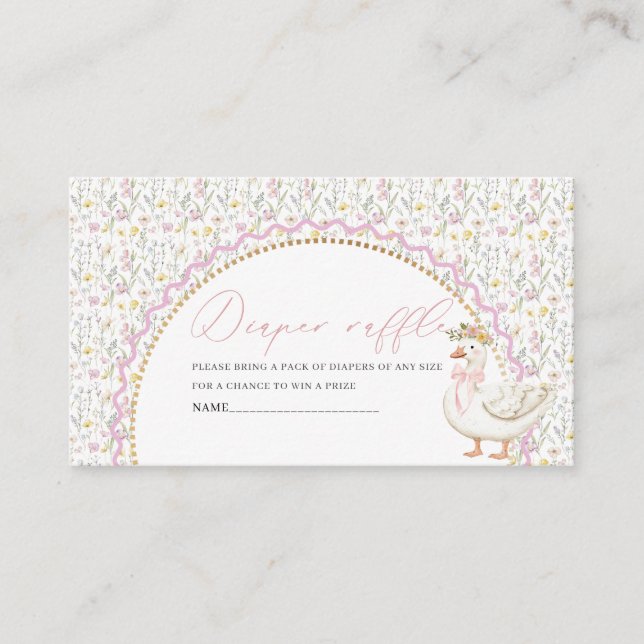 Tarjeta De Recepción Acuarela un tonto bebé ducha pañal raf (Anverso)