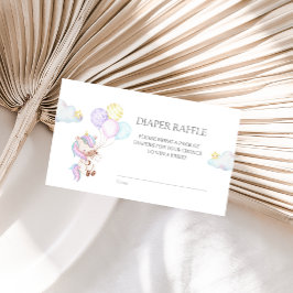 Tarjeta De Recepción Acuarela Unicornio con Diaper Raffle E