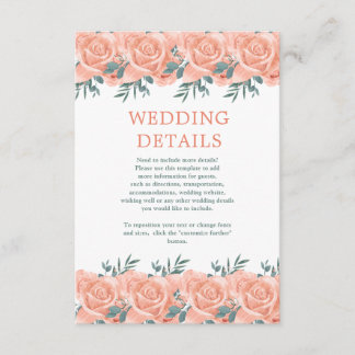 Tarjeta De Recepción acuarelas Florales Botánico Moderno Boda