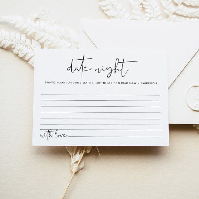 Tarjeta De Recepción ADELLA Moderno Mínimo Cita Noche Ideas Juego de ca (Subido por el creador)