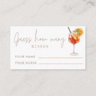 Tarjeta De Recepción Adicionalmente, adivina cuántos besos de juego de