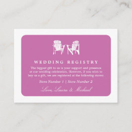 Tarjeta De Recepción Adirondack Chairs | Registro de regalos de Boda