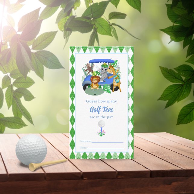 Tarjeta De Recepción Adivagación de Tee de Golf Baby Boy Elephant & Mon (Subido por el creador)