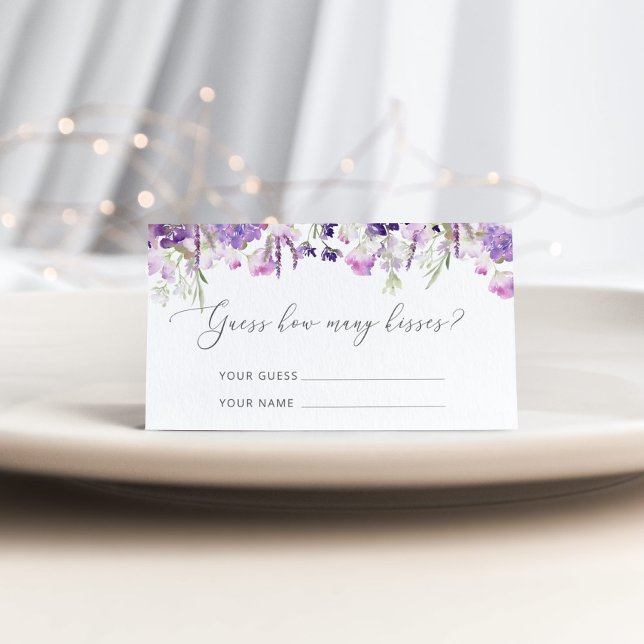 Tarjeta De Recepción Adivagación floral púrpura cuántos besos juego de  (Subido por el creador)