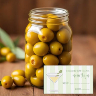 Tarjeta De Recepción Adivina Cuántas Aceitunas Tini One Baby Shower