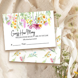 Tarjeta De Recepción Adivina cuántas cartas de juego de Flor silvestre