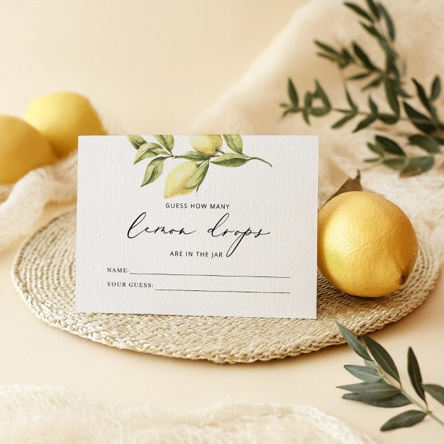 Tarjeta De Recepción Adivina cuántas cartas de juego de limón (Subido por el creador)