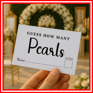 Tarjeta De Recepción Adivina Cuántas Perlas Juego de Boda Despedida de 