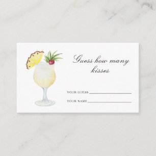 Tarjeta De Recepción Adivina cuántos besos Cocktail despedida de solter