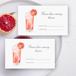 Tarjeta De Recepción Adivina cuántos besos Despedida de soltera Cóctel