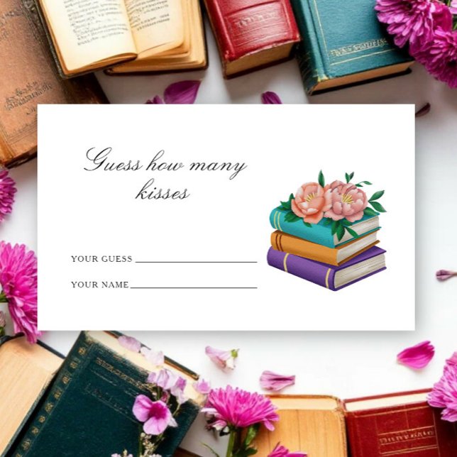 Tarjeta De Recepción Adivina cuántos besos Despedida de soltera de Libr (Subido por el creador)