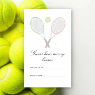 Tarjeta De Recepción Adivina cuántos besos Duchas de novia de tenis