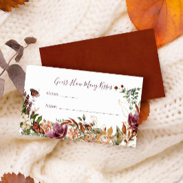 Tarjeta De Recepción Adivina Cuántos Besos Florales de Otoño