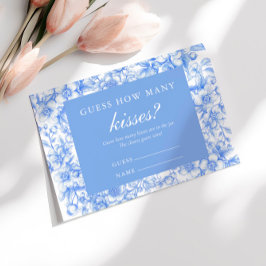 Tarjeta De Recepción Adivina cuántos besos juegan algo azul