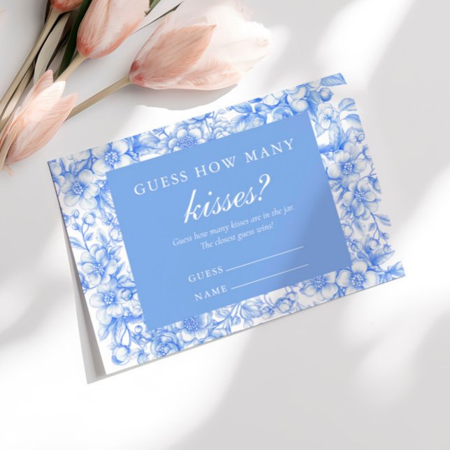 Tarjeta De Recepción Adivina cuántos besos juegan algo azul (Subido por el creador)