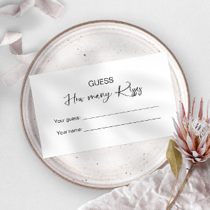 Tarjeta De Recepción Adivina Cuántos Besos Juego de Boda