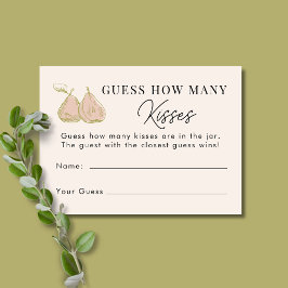 Tarjeta De Recepción Adivina Cuántos Besos Juego de Despedida de Solter