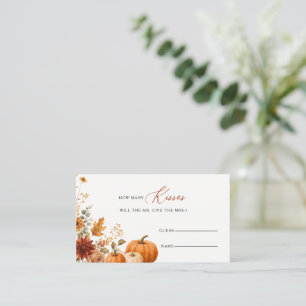 Tarjeta De Recepción Adivina cuántos besos Juego Floral de Calabaza Bri