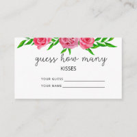 Adivina cuántos besos juego nupcial floral rubor