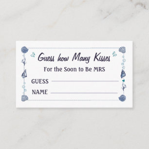 Tarjeta De Recepción Adivina Cuántos Besos Lluvia de Boda Acuarela