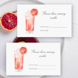 Tarjeta De Recepción Adivina cuántos corchos - Bridal shower cóctel