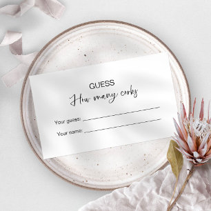 Tarjeta De Recepción Adivina Cuántos Corchos Juego Nupcial