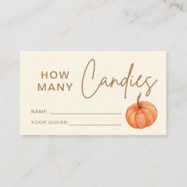 Tarjeta De Recepción Adivina Cuántos Dulces Juego de Baby Shower de Cal