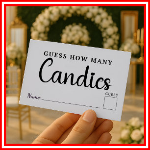 Tarjeta De Recepción Adivina Cuántos Dulces Juego de Despedida de Solte