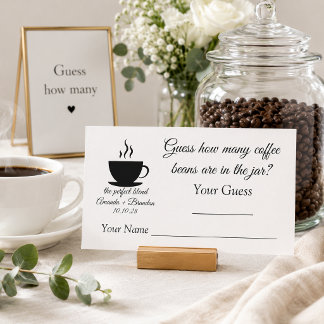 Tarjeta De Recepción Adivina cuántos granos de café Couples Bridal Show