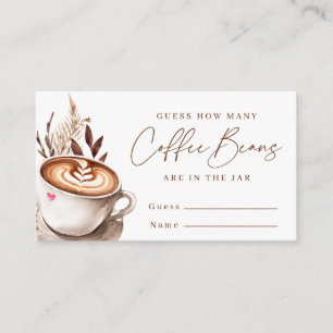Tarjeta De Recepción Adivina Cuántos Granos de Café hay en el Juego del