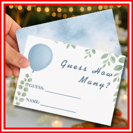 Tarjeta De Recepción Adivina Cuántos Juego de Shower de Bebé Globo Euca