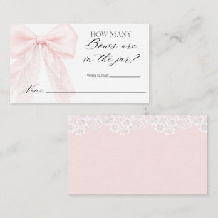 Tarjeta De Recepción adivina cuantos lazos Girl Modern Baby Shower