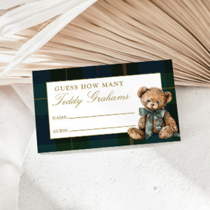 Tarjeta De Recepción Adivina Cuántos Teddy Grahams Juego de Baby Shower