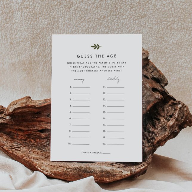 Tarjeta De Recepción Adivina el juego de Baby Shower Age (Subido por el creador)