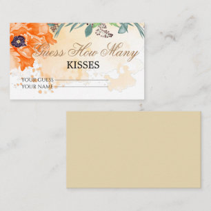 Tarjeta De Recepción Adivina floral cuántos besos enclosur juego de nov